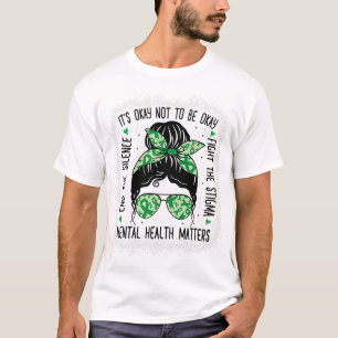 Camiseta Problemas de saúde Mensagem Bun Mental Saúde Consc