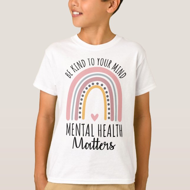 Camiseta Problemas de saúde mental gentis Bolinhas Rainbow  (Frente)