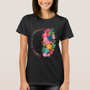 Camiseta Problemas de Saúde Mental Presente Cérebro Humano