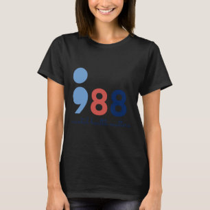 Camiseta Problemas de saúde Semicolon Suicídio Linha direta