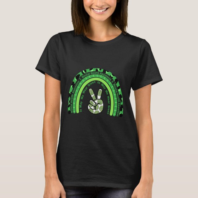 Camiseta Problemas de saúde Vestimos o Green Mental Health  (Frente)