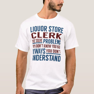 Camiseta Problemas de solução do funcionário da loja de 