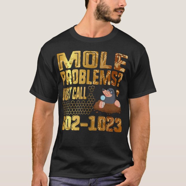 Camiseta Problemas do Mole Day Apenas chame Avogadro (Frente)