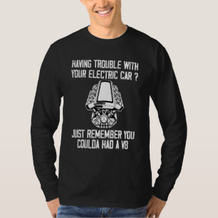 Camiseta Problemas Mecânicos Sarcásicos Do Motor V8 Ca Elét