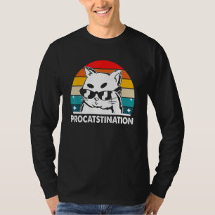 Camiseta Procatstinação Gato Humor Kitten Gato preguiçoso M