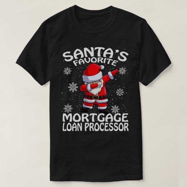 Camiseta Processador de Empréstimo Hipotecário Santas Favor (Frente do Design)