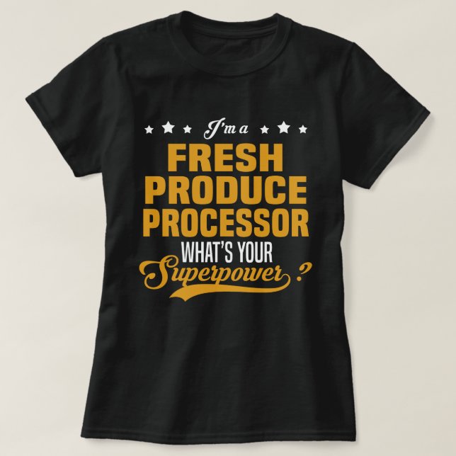 Camiseta Processador de produtos frescos (Frente do Design)