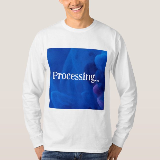 Camiseta Processamento em Fundo Azul (Frente)