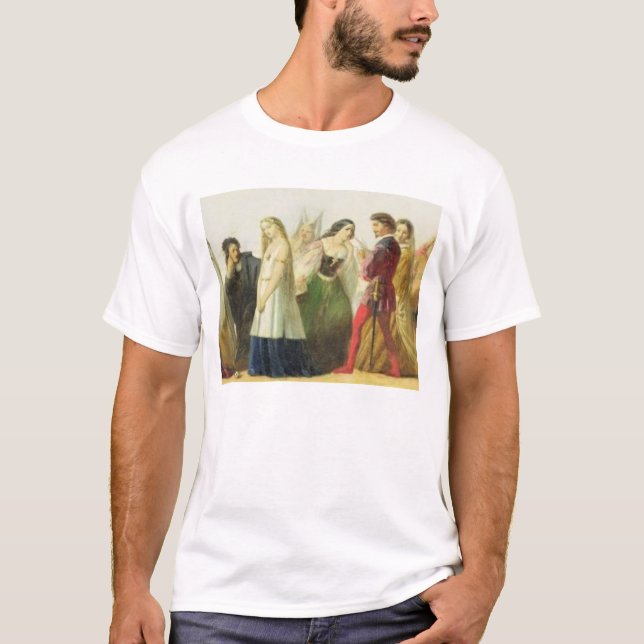 Camiseta Procissão dos caráteres de Shakespeare (óleo sobre (Frente)