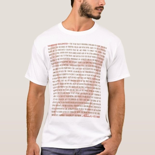Camiseta Proclamação de Ação de Graças de Lincoln com Retra (Frente)