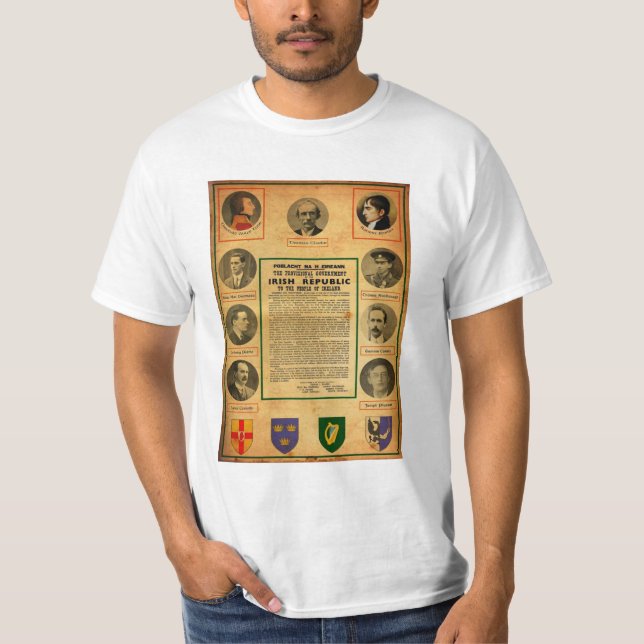 Camiseta Proclamação Irlandesa 1916 Irlanda (Frente)