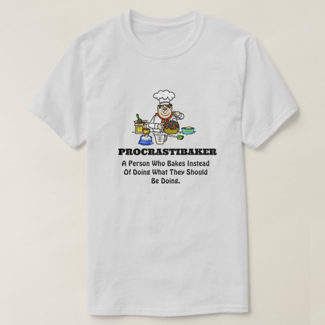 Camiseta Procrastibaker Baking (Frente do Design)
