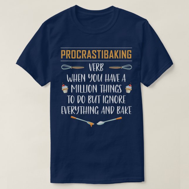 Camiseta Procrastibaking Funny Baking Bake Gift  (Frente do Design)