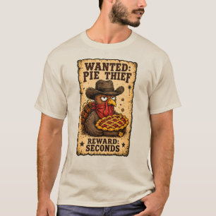 Camiseta Procurado: Ladrão de Torta Peru Dia de Ação de Gra