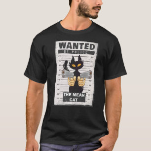 Camiseta Procurado pela Polícia o Gato Mau Gato Bunting Ima