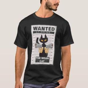Camiseta Procurado pela Polícia o Gato Mau Imagem do Gato