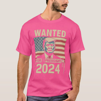 Camiseta Procurado Pelo Presidente Trump 2024 Mug Shot