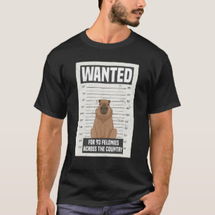 Camiseta Procurado Por 93 Felonias Em Todo O País Capybara