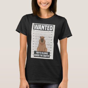 Camiseta Procurado Por 93 Felonias Em Todo O País Capybara