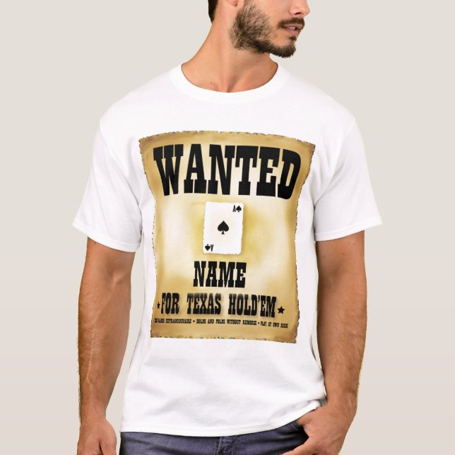 Camiseta Procurado por Texas Holdem Mens T-Shirt (Frente)