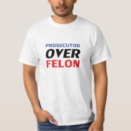 Camiseta Procurador sobre a tipografia de Felon azul-vermel