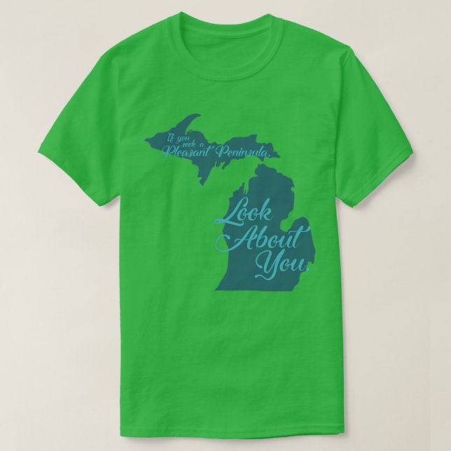 Camiseta Procurando uma Península Pleasant (Frente do Design)