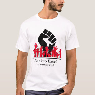 Camiseta PROCURAR EXCEL Power Fist MLK BHM Personalizado
