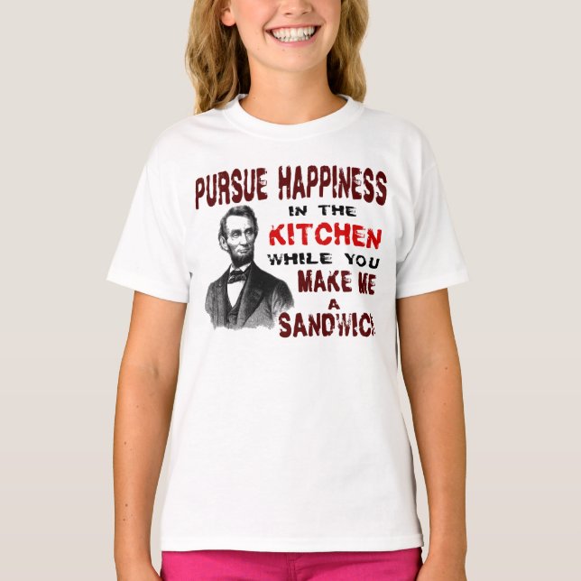 CAMISETA PROCURAR FELICIDADE NA COZINHA (Frente)