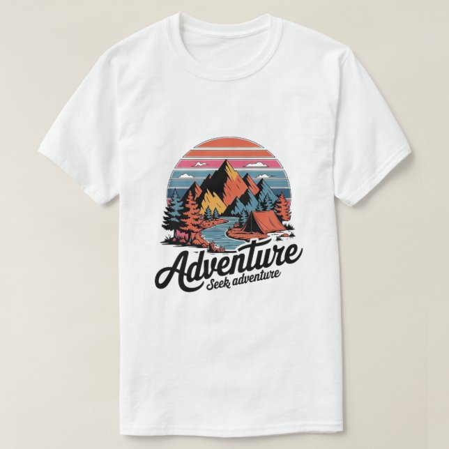 Camiseta Procure Tee Adventure: Presente de Feriado Perfeit (Frente do Design)