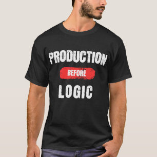 Camiseta Produção Antes do Humor do Trabalhador Lógico Auto