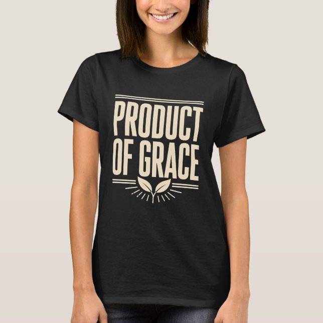 Camiseta Produto da Graça Cristã Desenho Baseado na Fé (Frente)