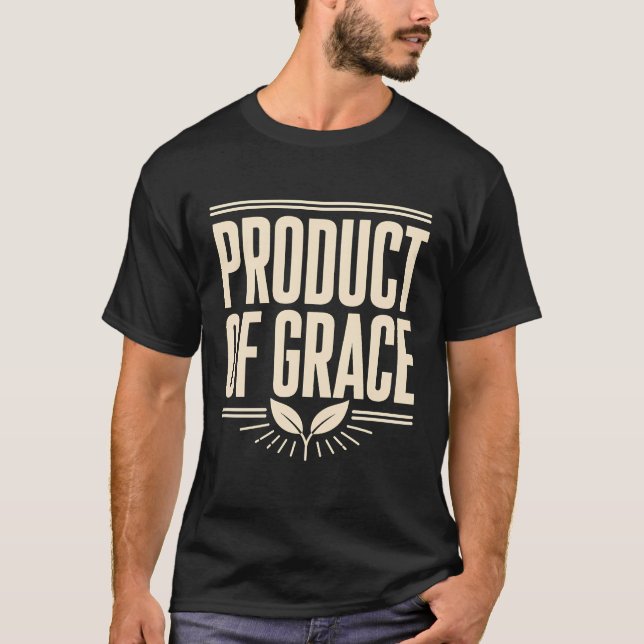 Camiseta Produto da Graça do Design Cristão Baseado na Fé (Frente)