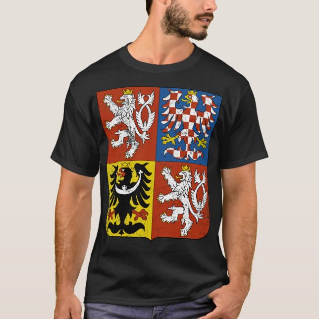 Camiseta Produto da República Checa Casaco de Leão Boêmiano (Frente)