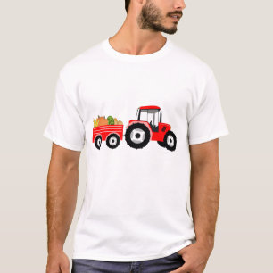 Camiseta Produto de Fazenda de caminhão com trator vermelh