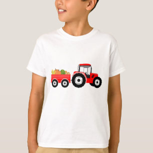 Camiseta Produto de Fazenda de caminhão com trator vermelh