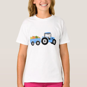 Camiseta Produto de Fazenda de Trator Azul