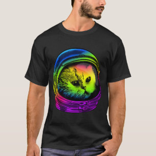 Camiseta Produto Psicodélico para gatos Astronauta Cat com