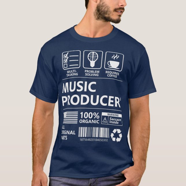 Camiseta Produtor de música Engraçado Presente Premium (Frente)