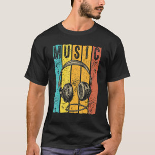 Camiseta Produtor De Música Fones de ouvido Retro Dj Vintag