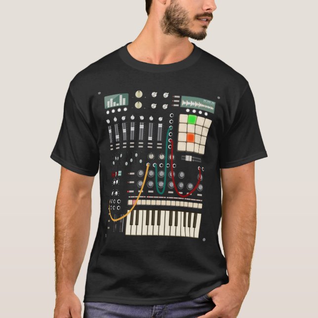 Camiseta Produtor de música moderna e músico eletrônico (Frente)