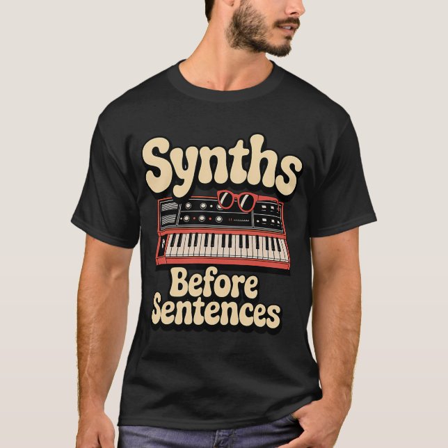 Camiseta Produtor de Música Modular Synths Before Sentences (Frente)