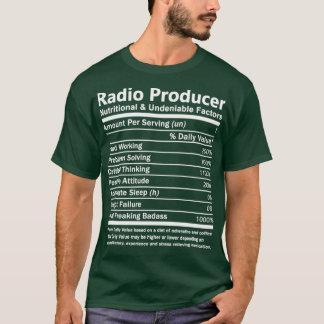 Camiseta Produtor De Rádio Nutricional E Inegável