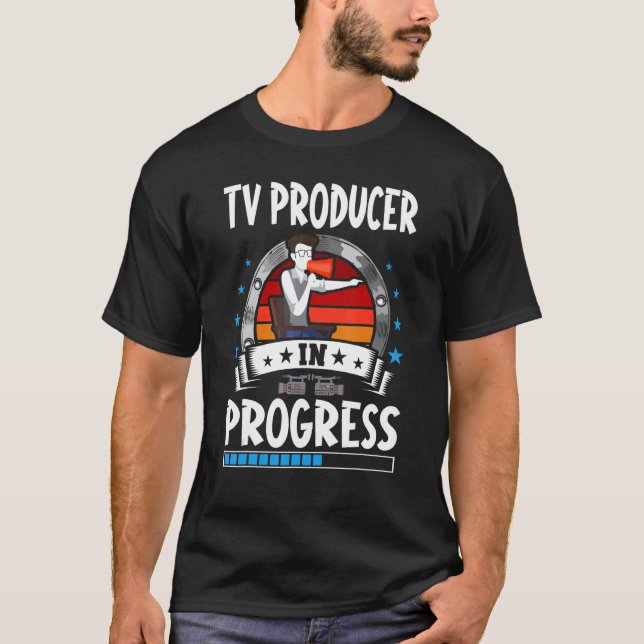 Camiseta Produtor De Tv Em Andamento Estudante (Frente)