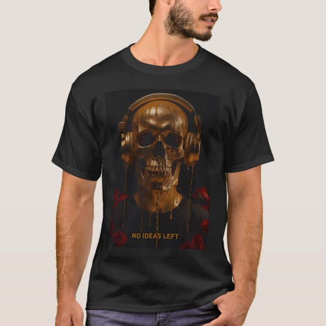 Camiseta Produtor Musical Fones de Ouvido Caveira, Sem Idei (Frente)