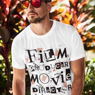 Camiseta Produtores de filmes, diretor de filmes, estilo Ca