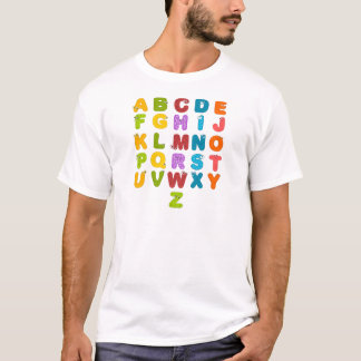 Camiseta Produtos alfabéticos do design de ABCD
