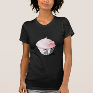 Camiseta Produtos cor-de-rosa do modelo do cupcake do vetor