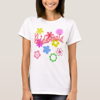 Camiseta Produtos de Bridesmaid Preenchidos com Flor