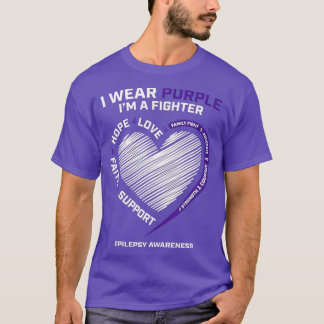 Camiseta Produtos de sensibilização para epilepsia roxos Cr