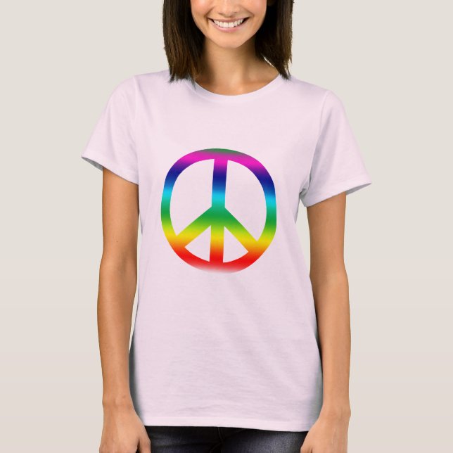 Camiseta Produtos do sinal de paz do arco-íris (Frente)
